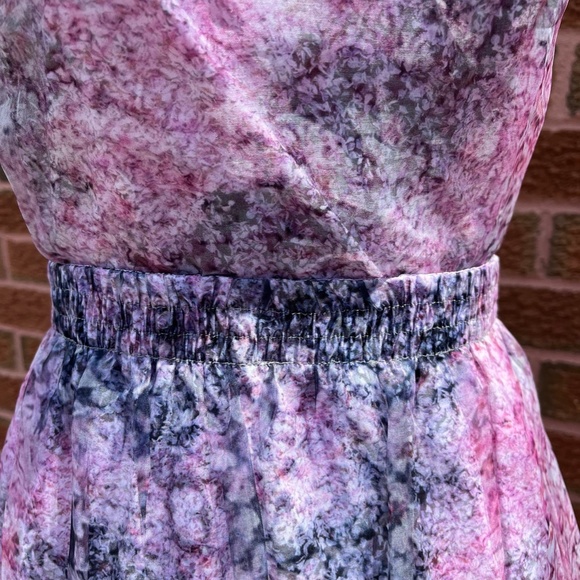 BEAUTIFUL Vintage Carven Pink Multicolour Sheer Floral Print Dress, Size 36 - Picture 6 of 7